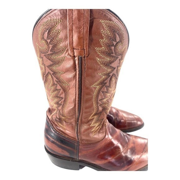 Laredo Men’s Genuine Eel Boots Cognac Mens Style 6735 Size‎ 8.5 - Picture 7 of 12